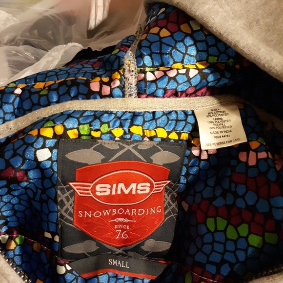 Sims Snowboard Gray Insulated Hoodie. - Picture 2 of 8